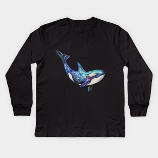 Galaxy Orca Kids Long Sleeve T-Shirt